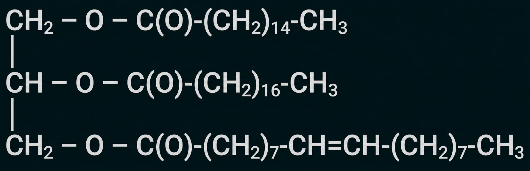 Chemische Strukturformel eines Fettmoleküls